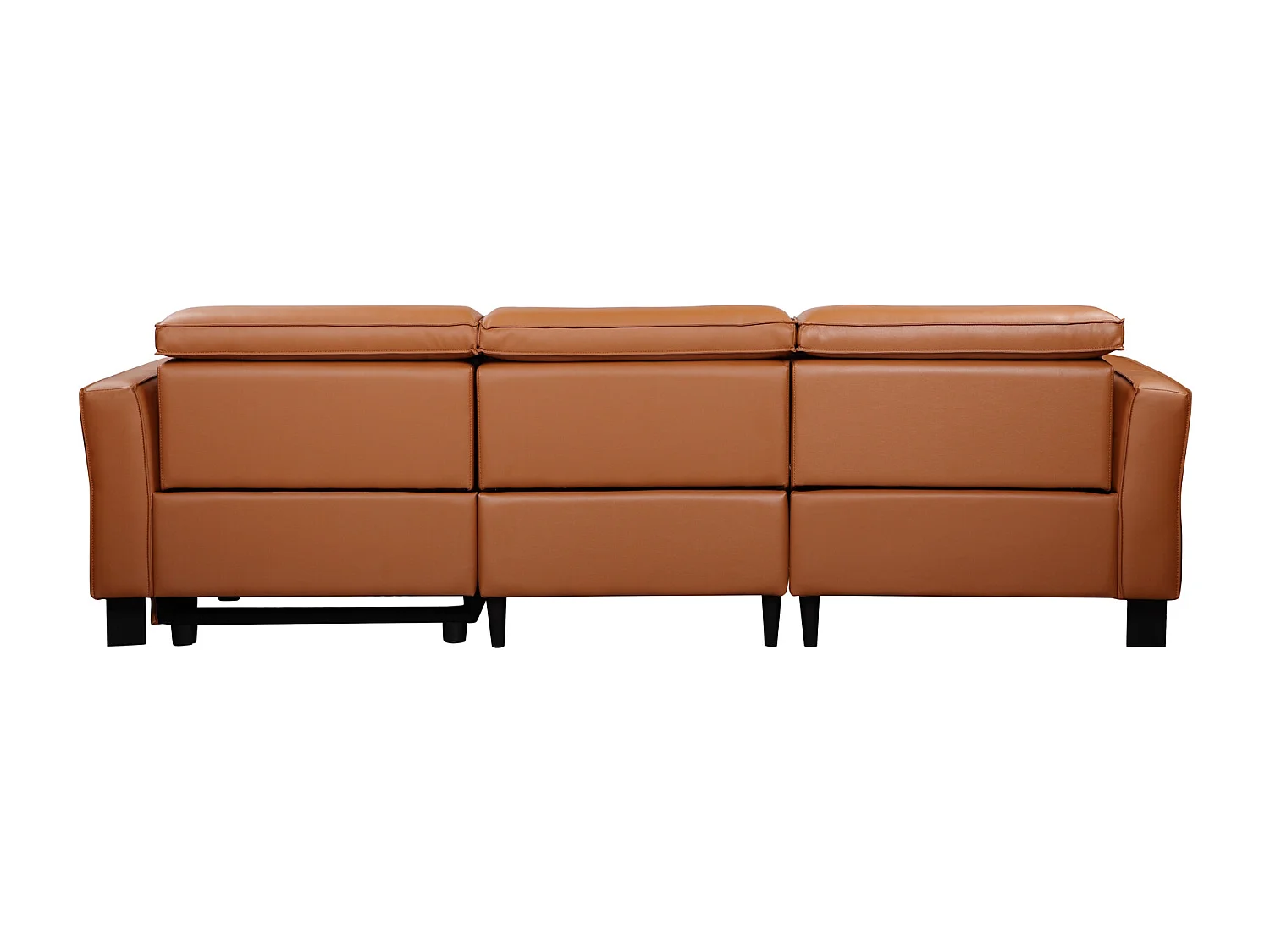 Carpari | Canapé 3 places avec 1 fauteuil inclinable électrique en cuir/PU cognac