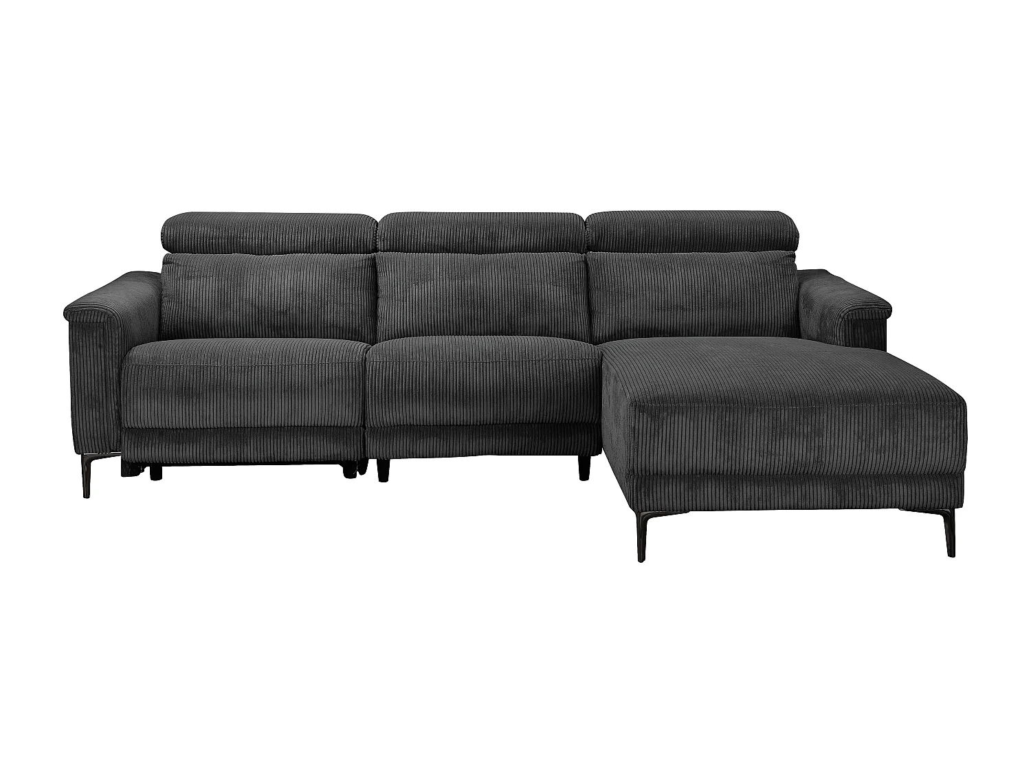 Lund | Sofá 3 plazas con 1 sillón reclinable eléctrico en tela antracita