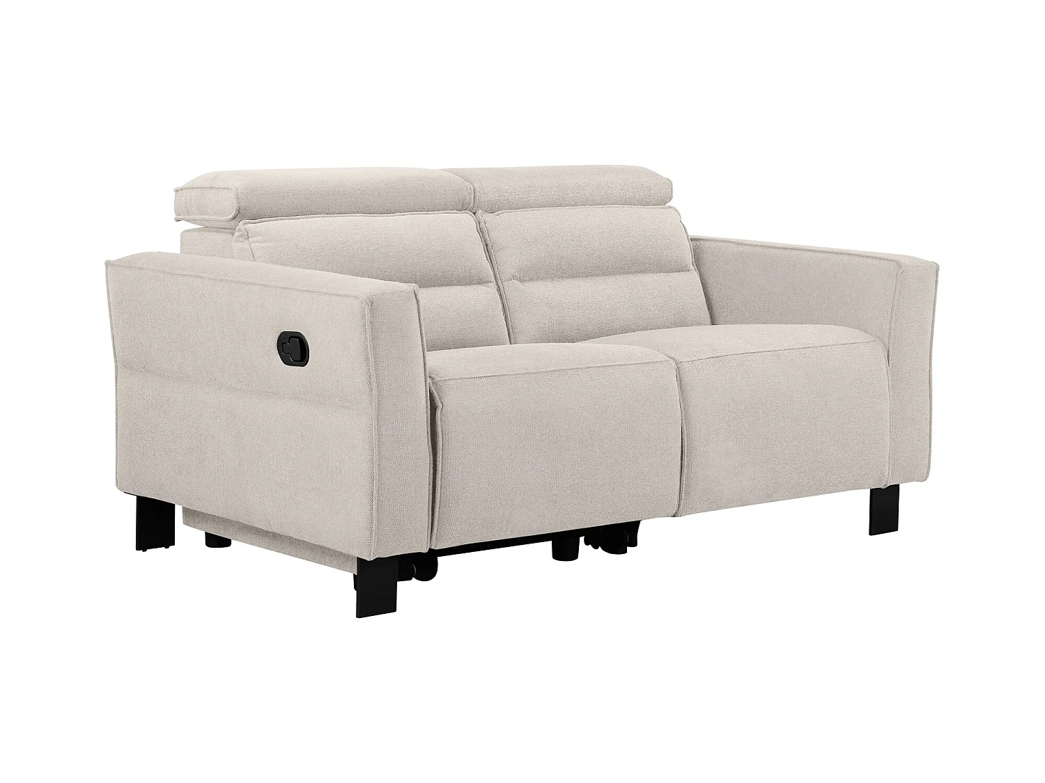 Carpari | Canapé 3 places avec 2 fauteuils inclinables électriques en tissu crème