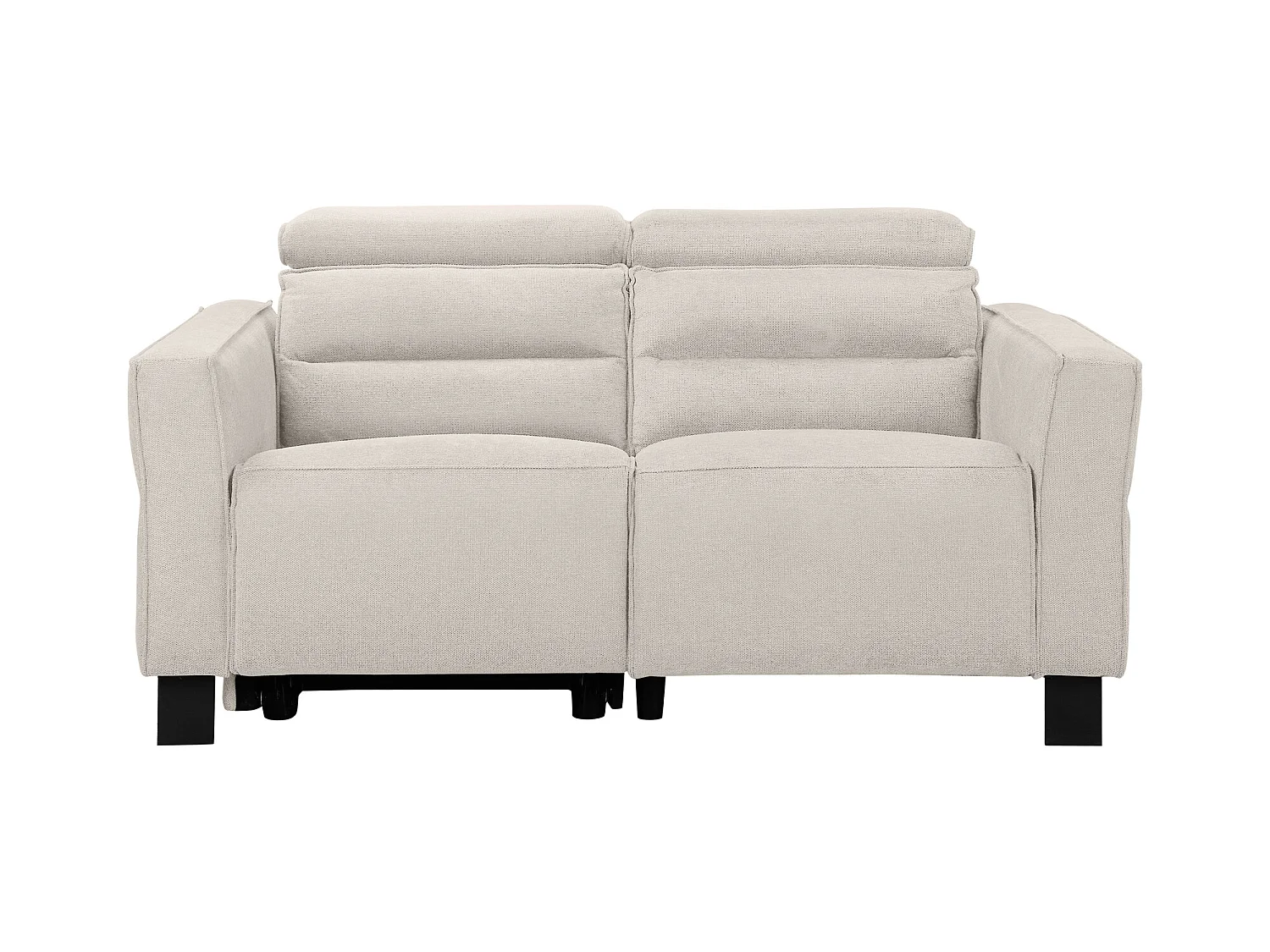 Carpari | Canapé 3 places avec 2 fauteuils inclinables électriques en tissu crème