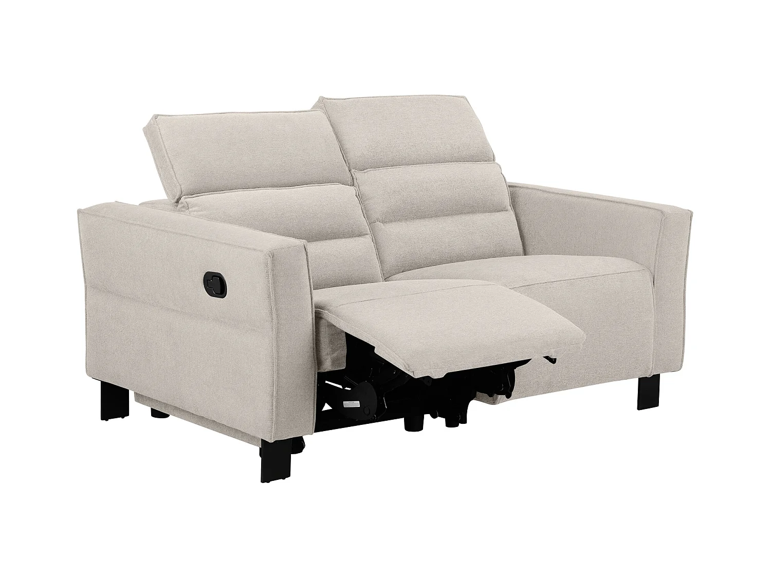 Carpari | Canapé 3 places avec 2 fauteuils inclinables électriques en tissu crème
