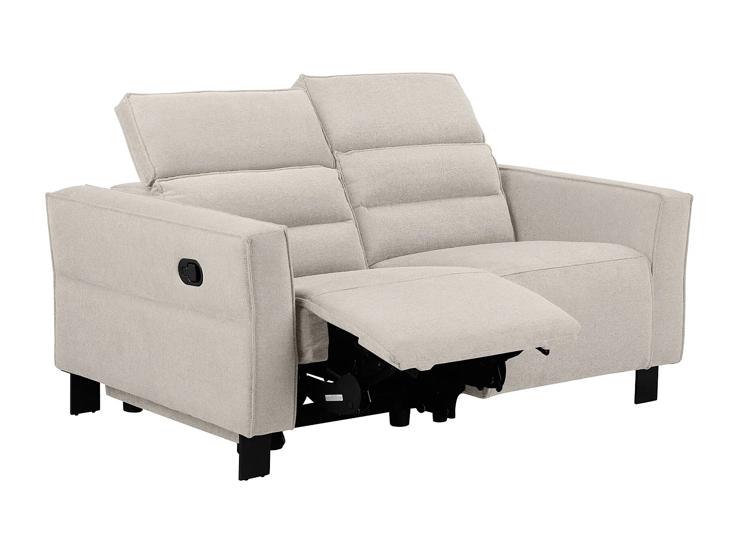 Carpari | Canapé 3 places avec 2 fauteuils inclinables électriques en tissu crème