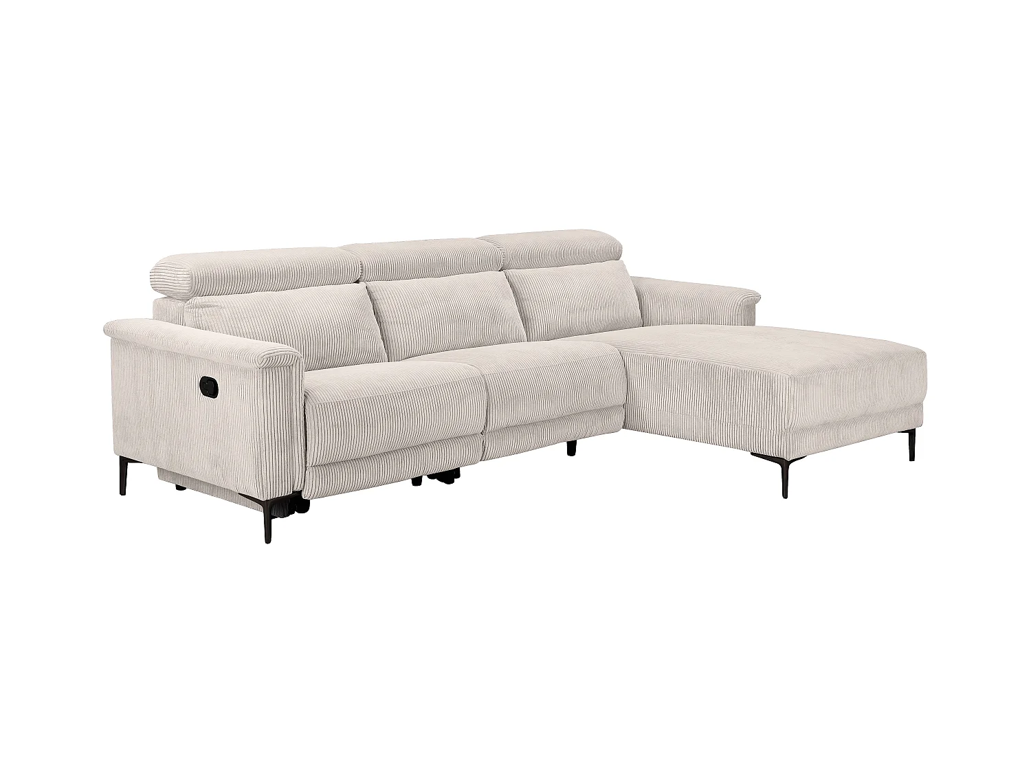 Carpari | Canapé 3 places avec 2 fauteuils inclinables électriques en tissu anthracite