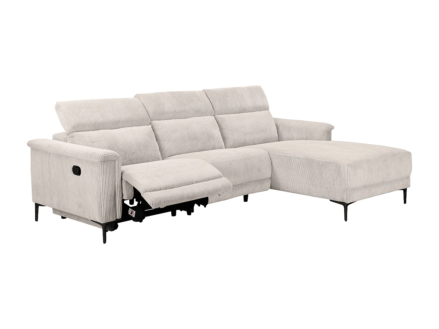 Carpari | Canapé 3 places avec 2 fauteuils inclinables électriques en tissu anthracite