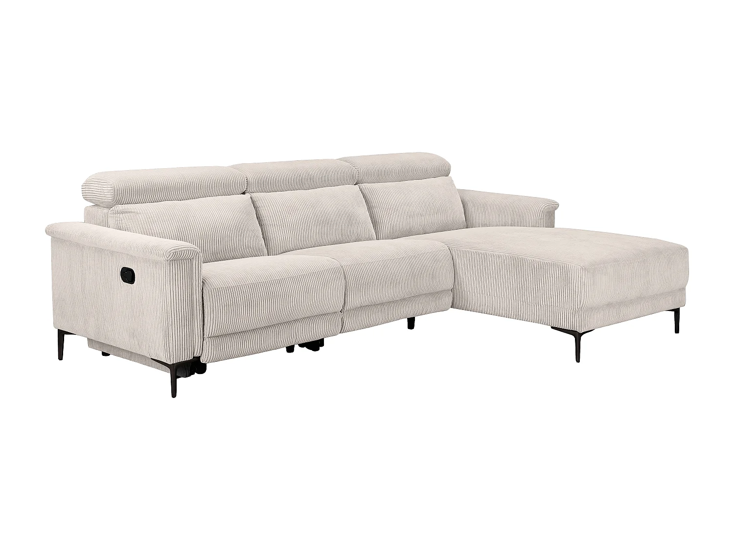 Carpari | Canapé 3 places avec 2 fauteuils inclinables électriques en tissu anthracite