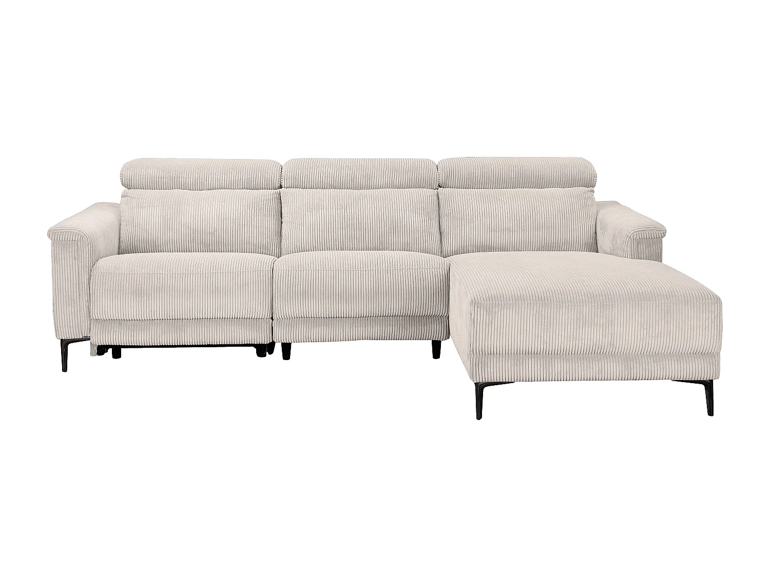 Carpari | Canapé 3 places avec 2 fauteuils inclinables électriques en tissu anthracite