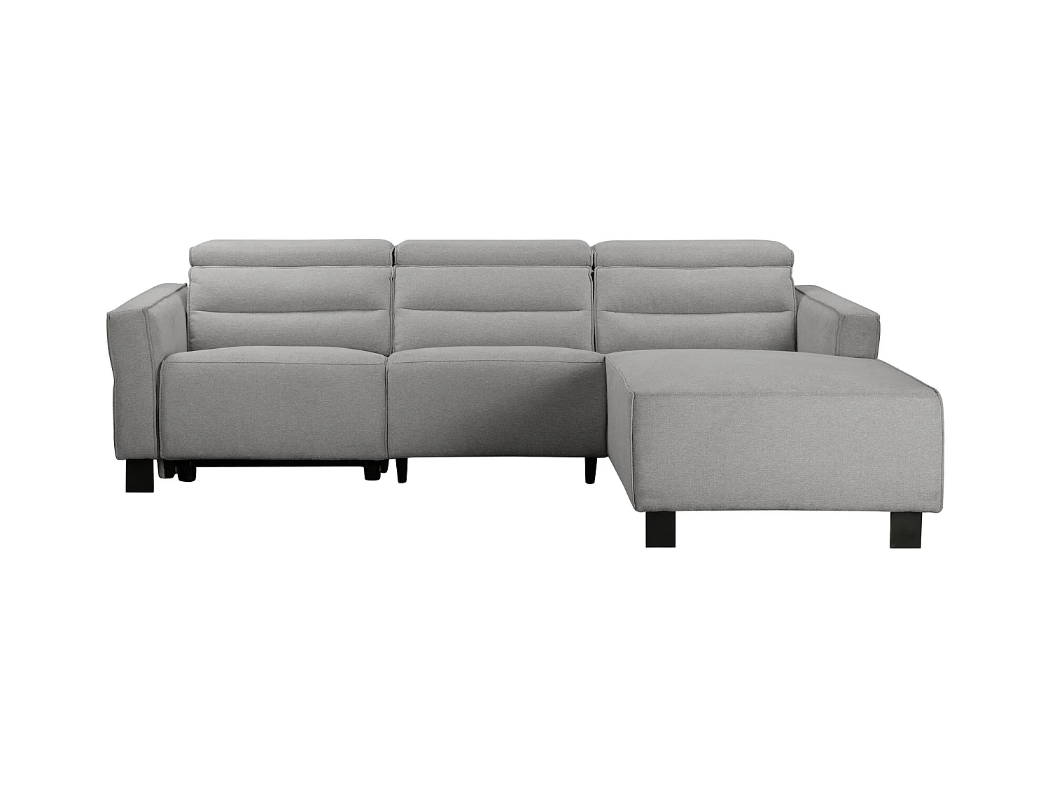 Carpari | Divano angolare 3 posti con funzione manuale in tessuto grigio chiaro