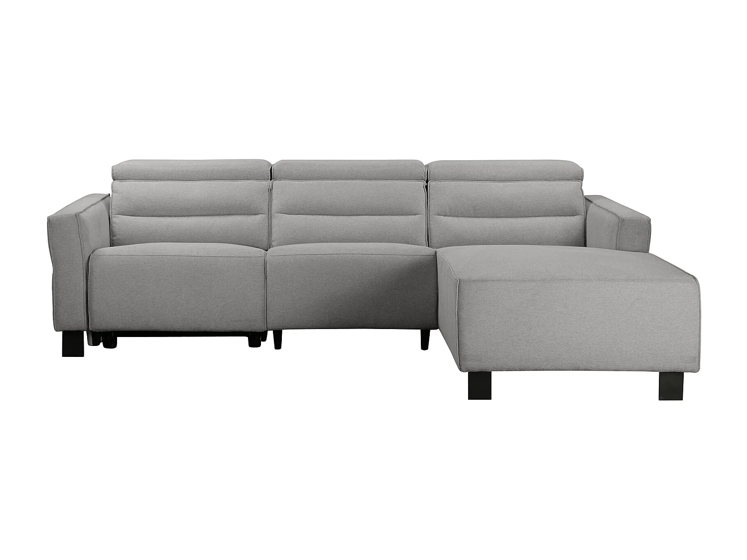Carpari | Canapé 3 places avec 2 fauteuils inclinables électriques en tissu gris clair