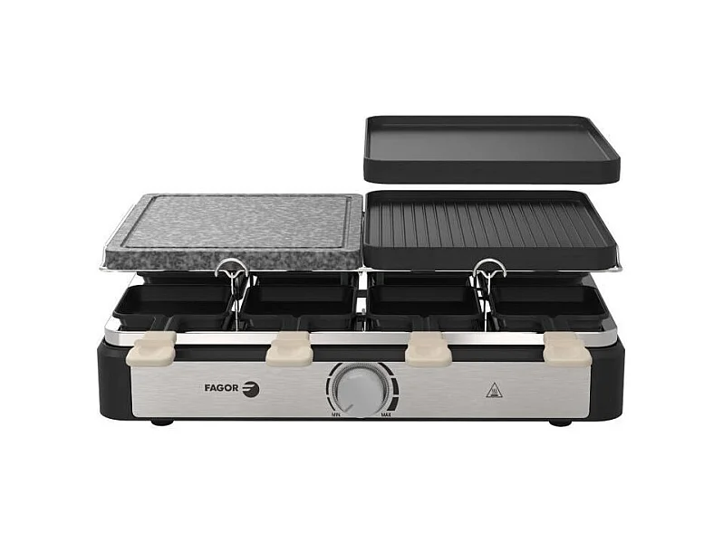 Raclette / Grill - FAGOR - FGRG8 - 8 personnes - Pierre de Cuisson - 1400W - Thermostat réglable