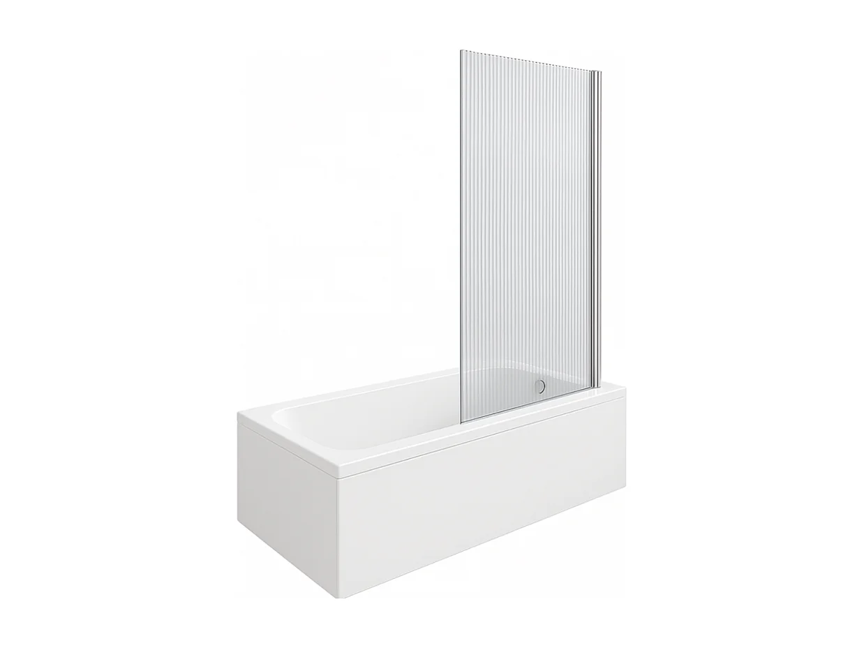 Baignoire droite DURAVIT D-Code 170 x75 cm + Pare bain droit AURYS Raywall chromé version droite