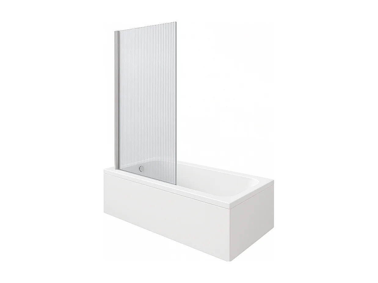 Baignoire droite DURAVIT D-Code 170 x75 cm + Pare bain gauche AURYS Raywall chromé version gauche