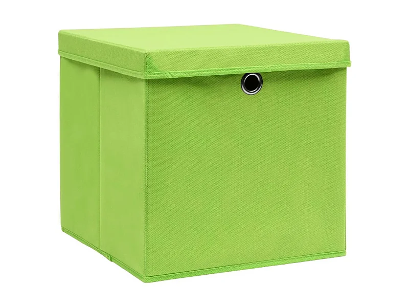 Aufbewahrungsboxen mit Deckeln 4 Stk. 28x28x28 cm Grün