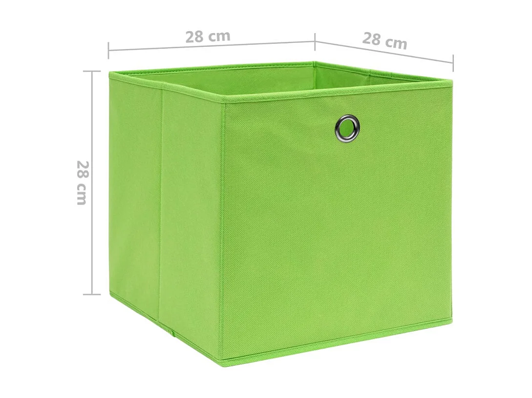 Boîtes de rangement 4 pcs Tissu intissé 28x28x28 cm Vert