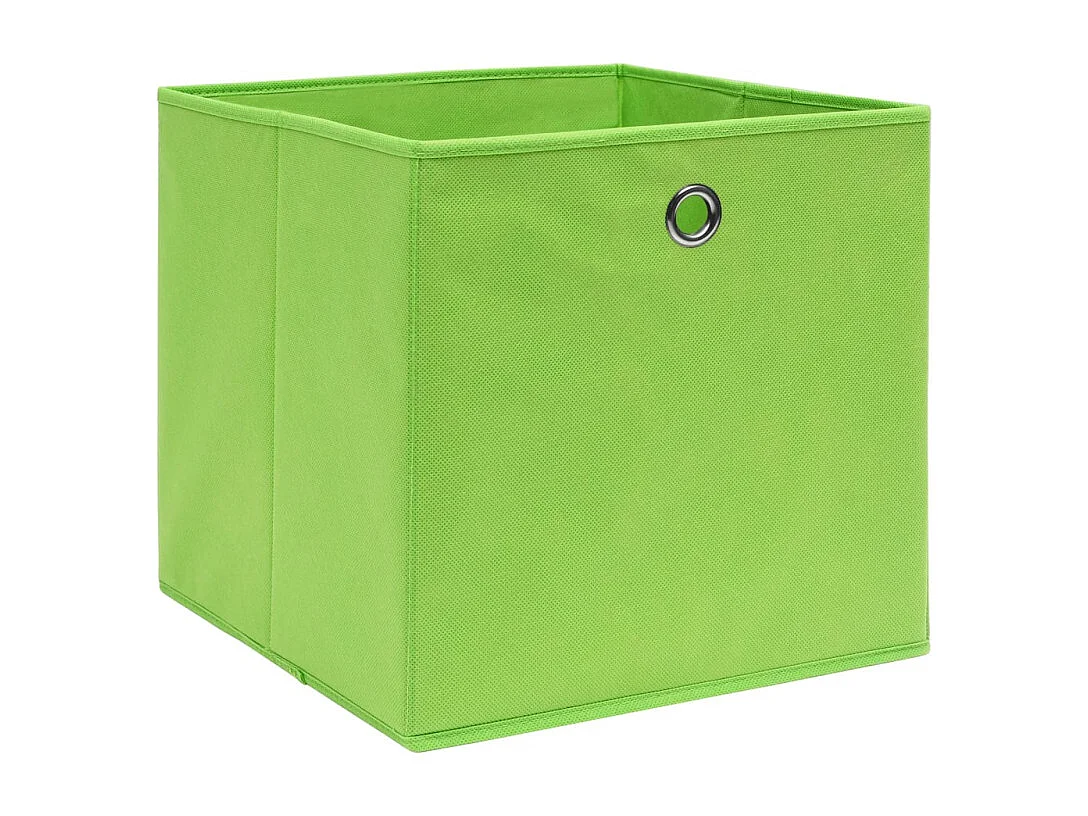 Set van 4 Opvouwbare Opbergdozen van Niet-Geweven Stof Groen 28x28x28 cm