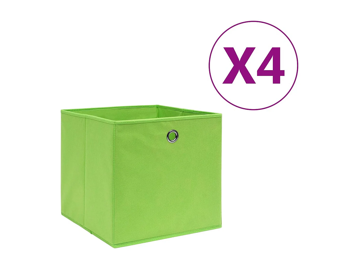 Set van 4 Opvouwbare Opbergdozen van Niet-Geweven Stof Groen 28x28x28 cm
