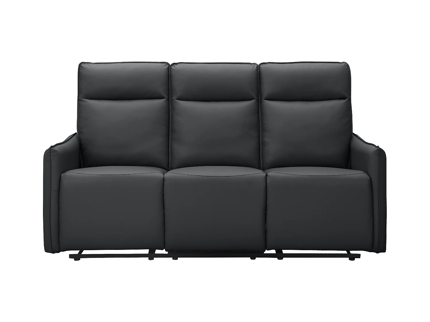 Lugo | Divano 3 posti con funzione manuale in PU nero