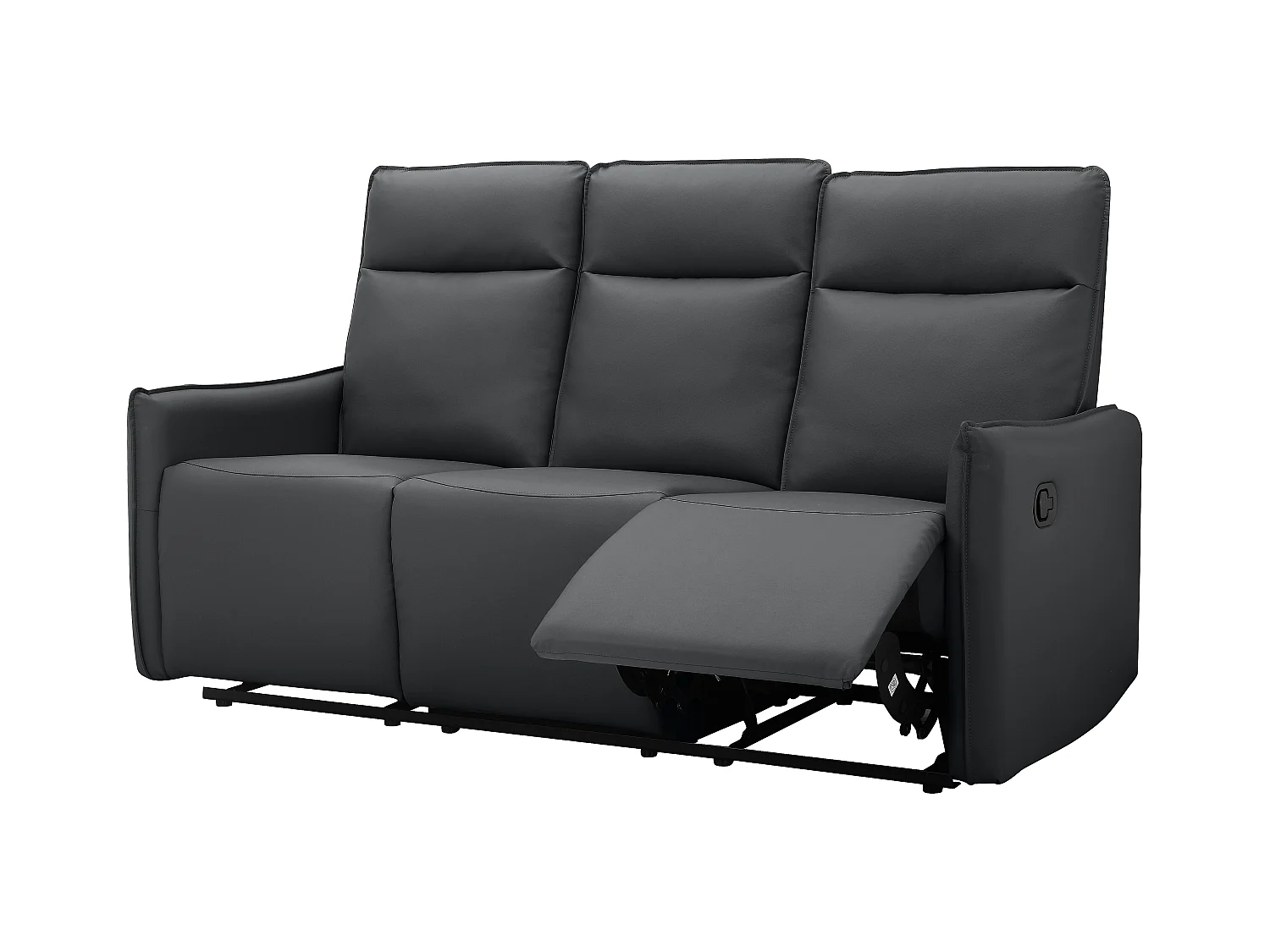 Lugo | Canapé 3 places avec fonction manuelle en PU noir