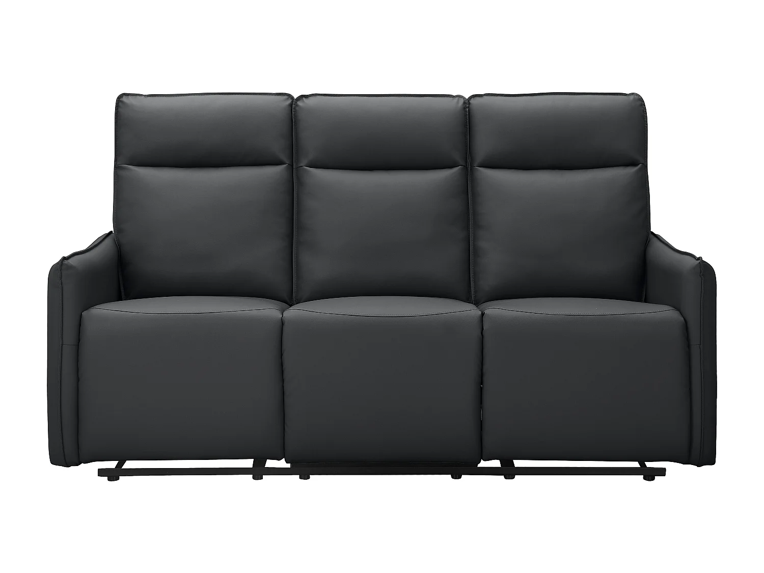 Lugo | Canapé 3 places avec fonction manuelle en PU noir