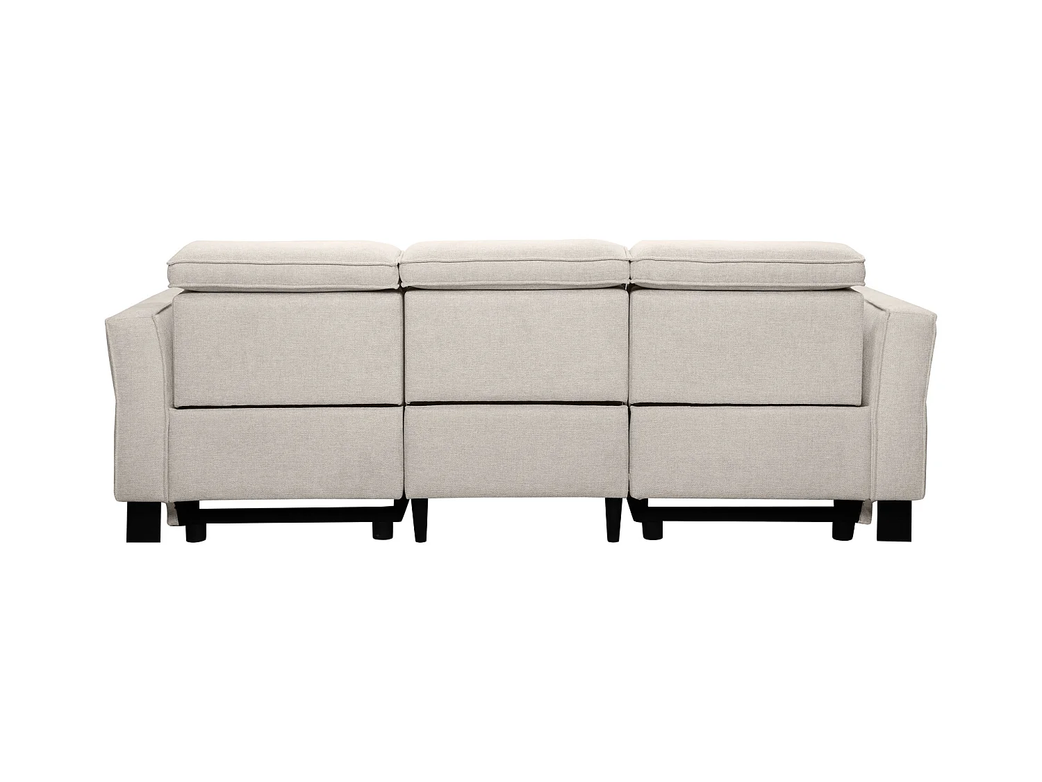 3-zits bank met 2 elektrische relaxstoelen in crèmekleurige stof