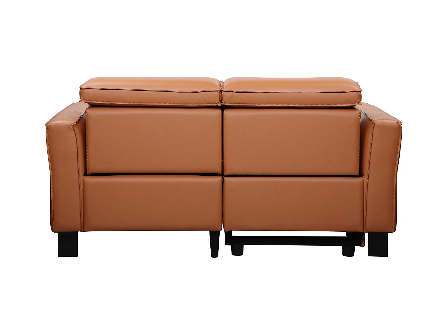 2-zits bank met 1 elektrische relaxfunctie in leer PU cognac