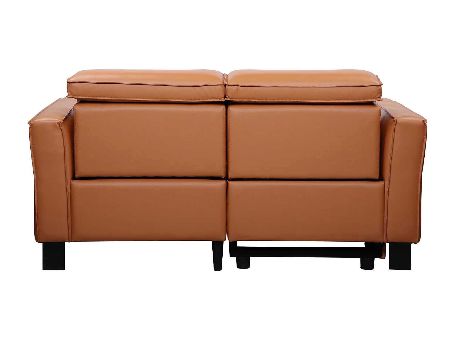 Carpari | Canapé 3 places avec 2 fauteuils inclinables manuels en cuir/PU noir