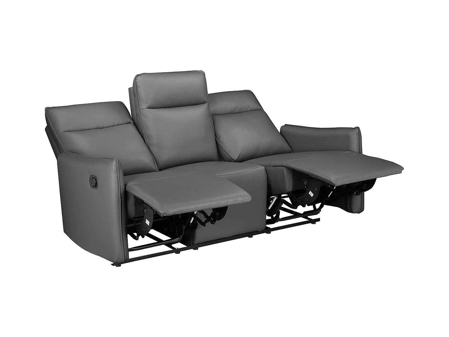 Lugo | Divano 3 posti con funzione manuale in PU grigio