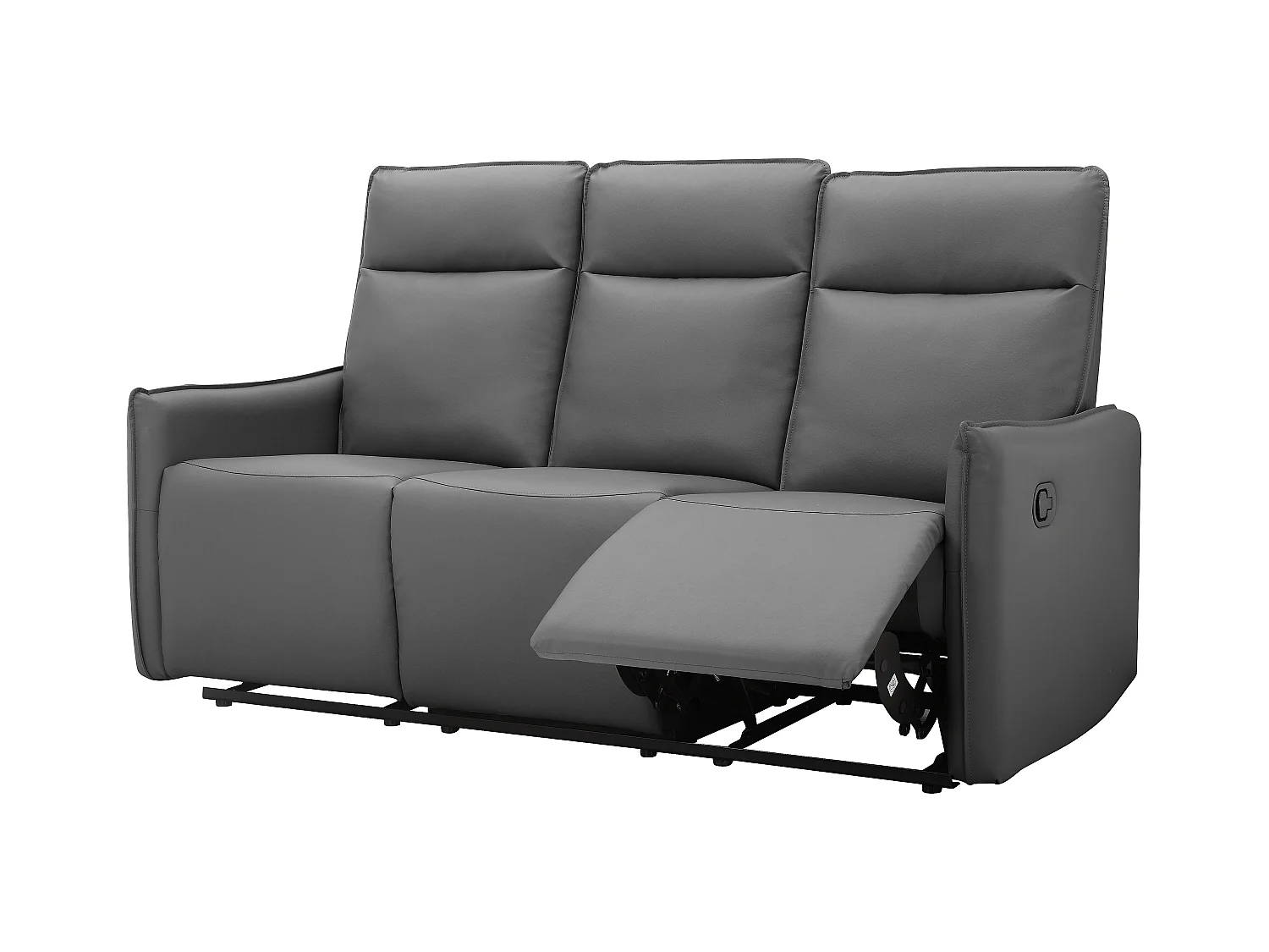 Lugo | Divano 3 posti con funzione manuale in PU grigio