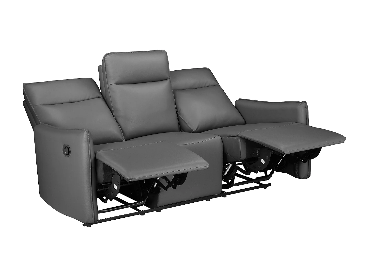 Lugo | Canapé 3 places avec fonction manuelle en gris PU