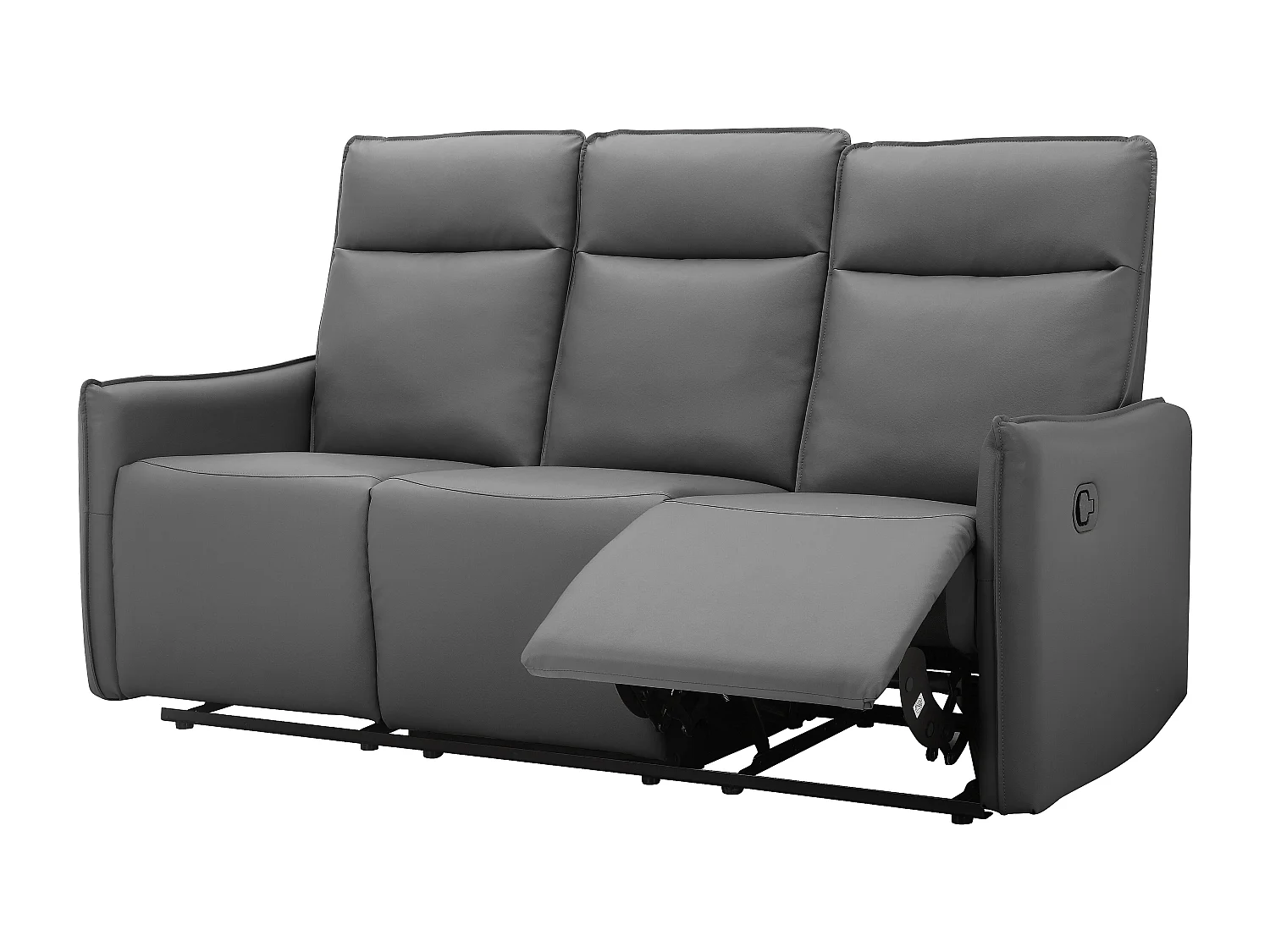 Lugo | Canapé 3 places avec fonction manuelle en gris PU