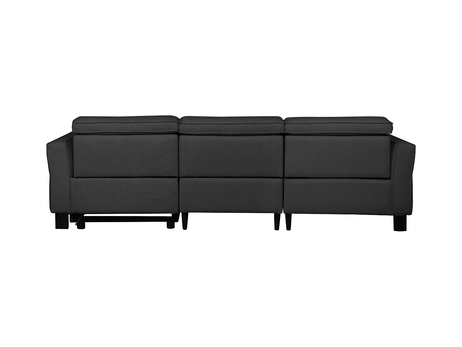 Hoekbank 3-zits met handmatige functie in antraciet stof