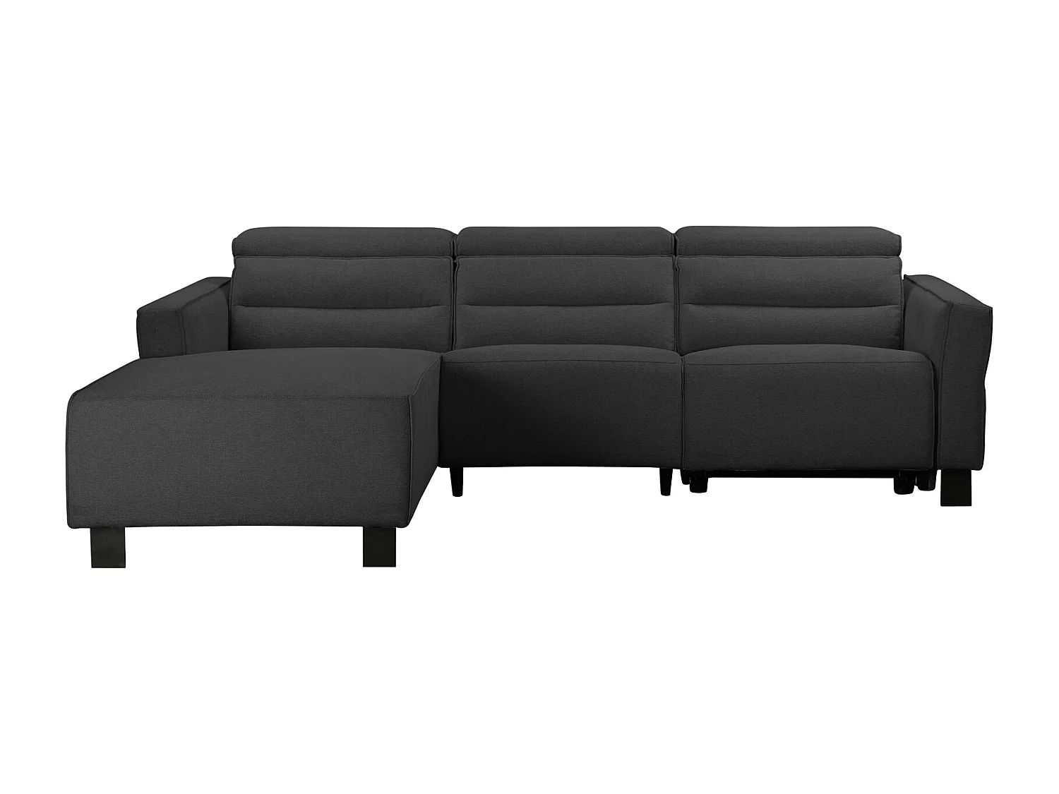 Carpari | Canapé d’angle 3 places avec fonction manuelle en tissu anthracite