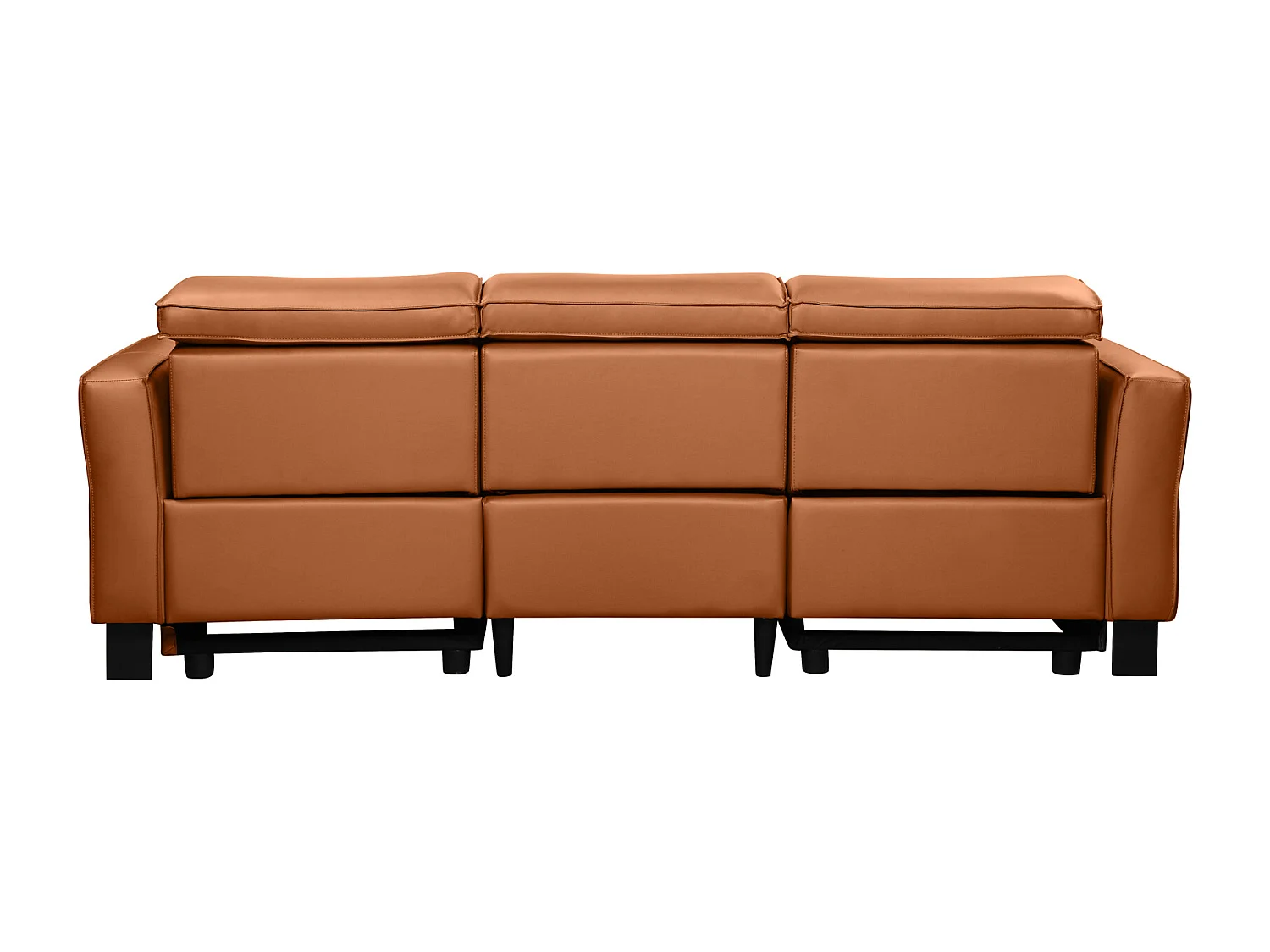 Carpari | Canapé 3 places avec 2 fauteuils inclinables manuels en gris PU