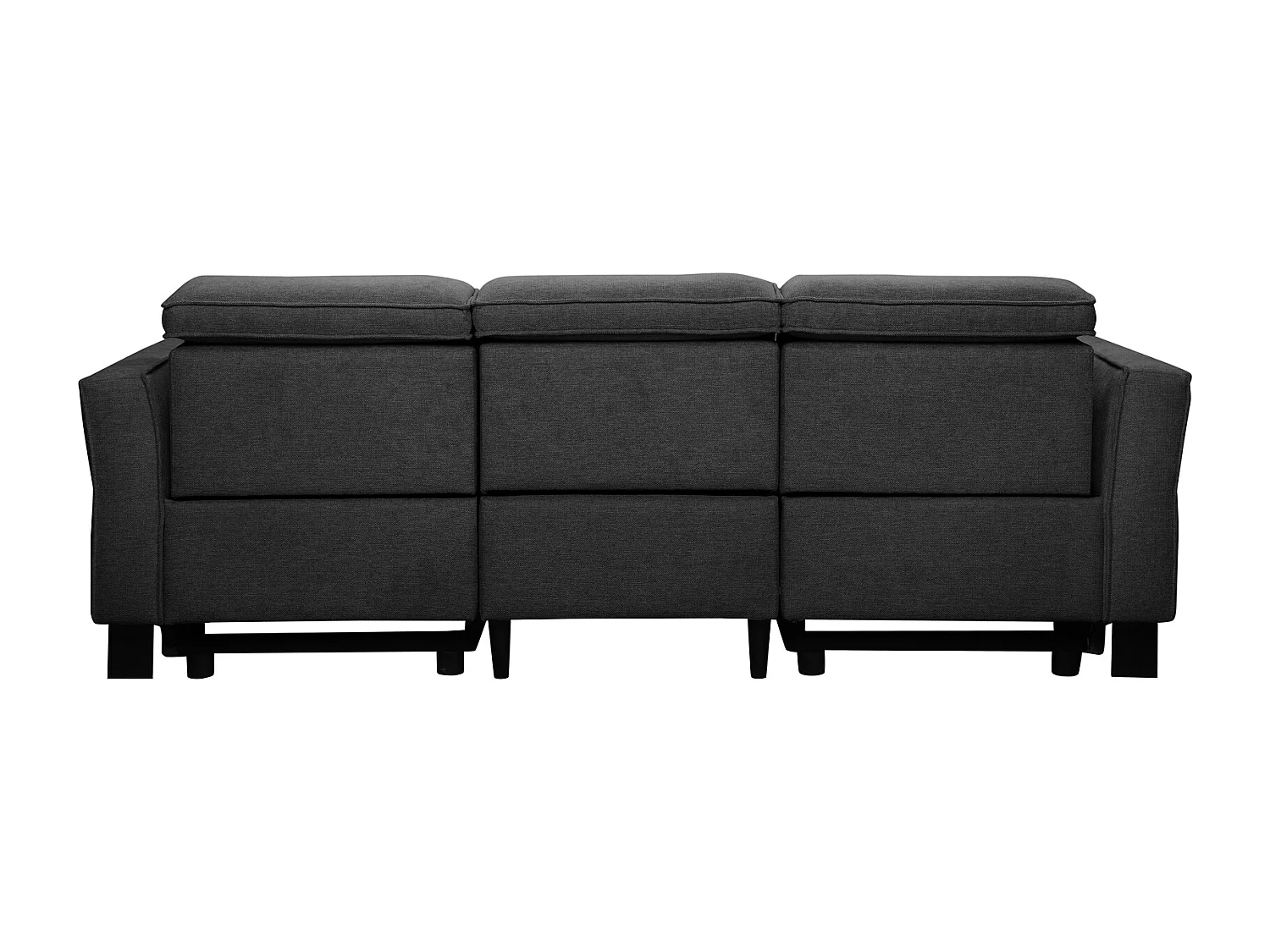 Carpari | Divano 3 posti con 2 poltrone reclinabili elettriche in tessuto antracite