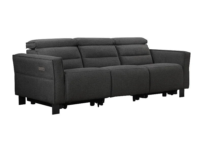 3-zitsbank met 2 elektrische verstelbare rugleuningen in antraciet stof