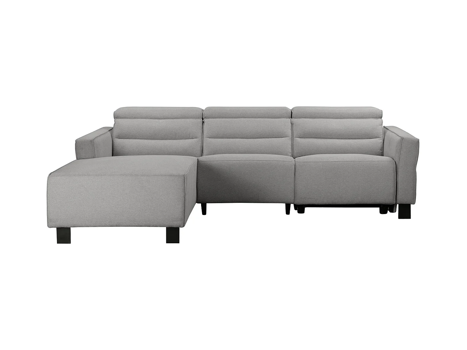 Carpari | Sofá esquinero de 3 plazas con función manual en tela gris claro