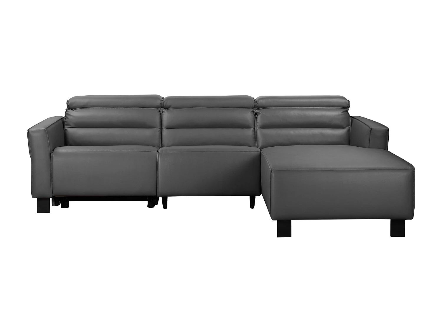 Lugo | Canapé 3 places avec fonction manuelle en tissu anthracite