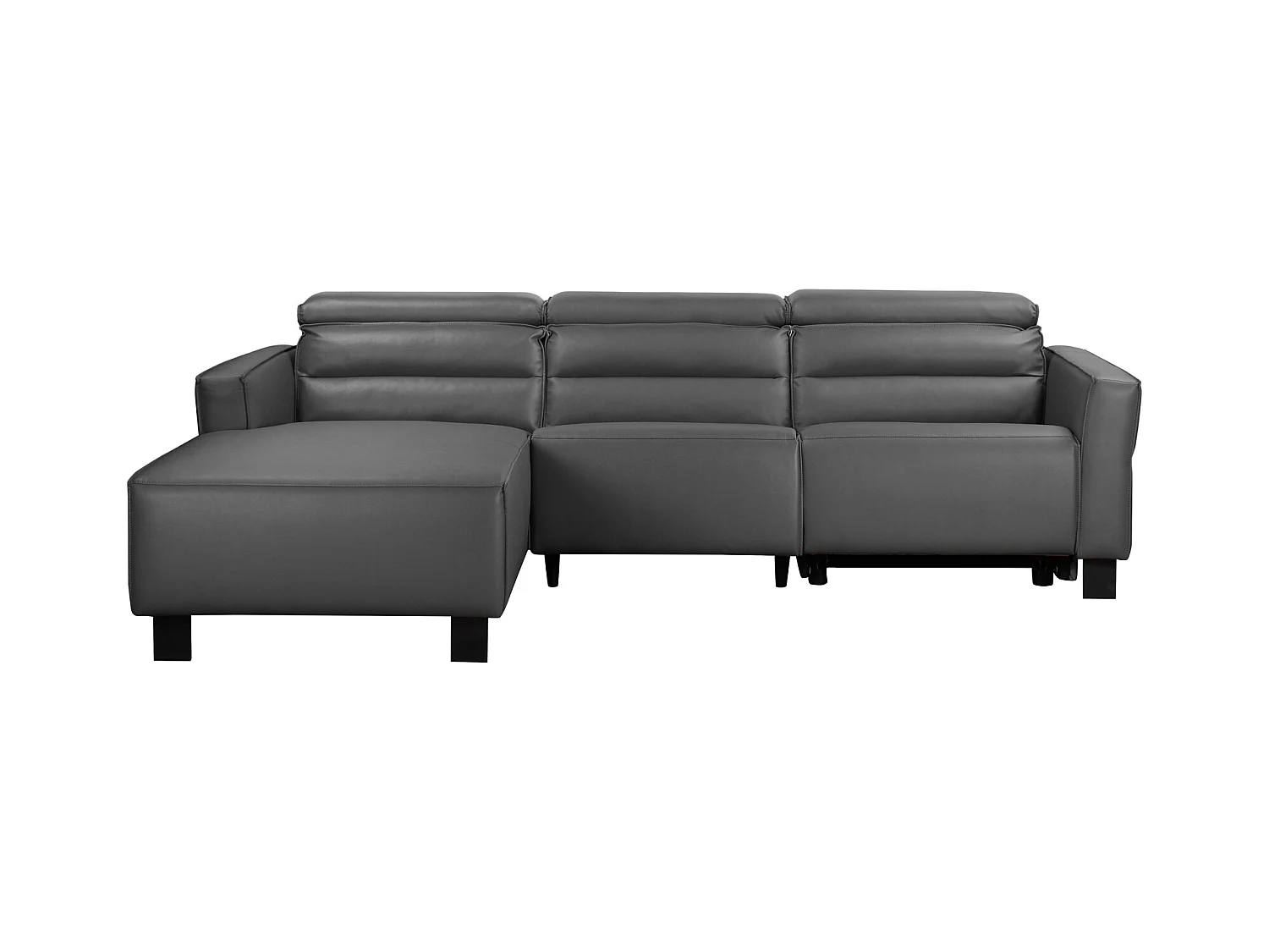 Carpari | Canapé d’angle 3 places avec fonction manuelle en tissu anthracite