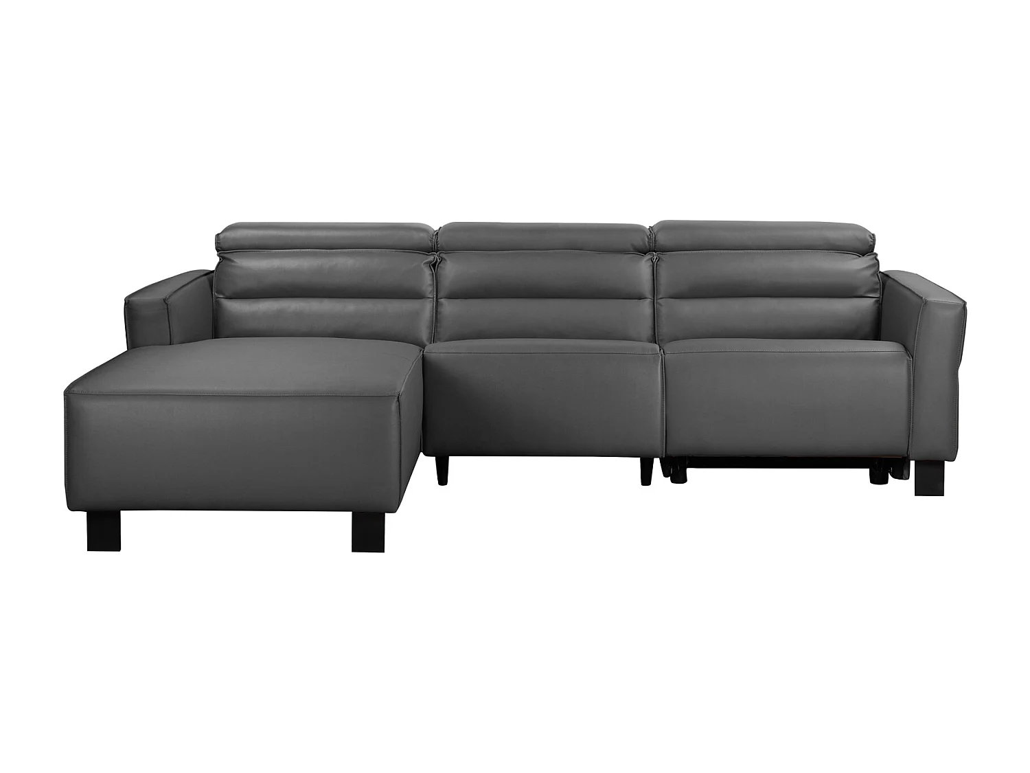 Carpari | Canapé d’angle 3 places avec fonction manuelle en tissu anthracite