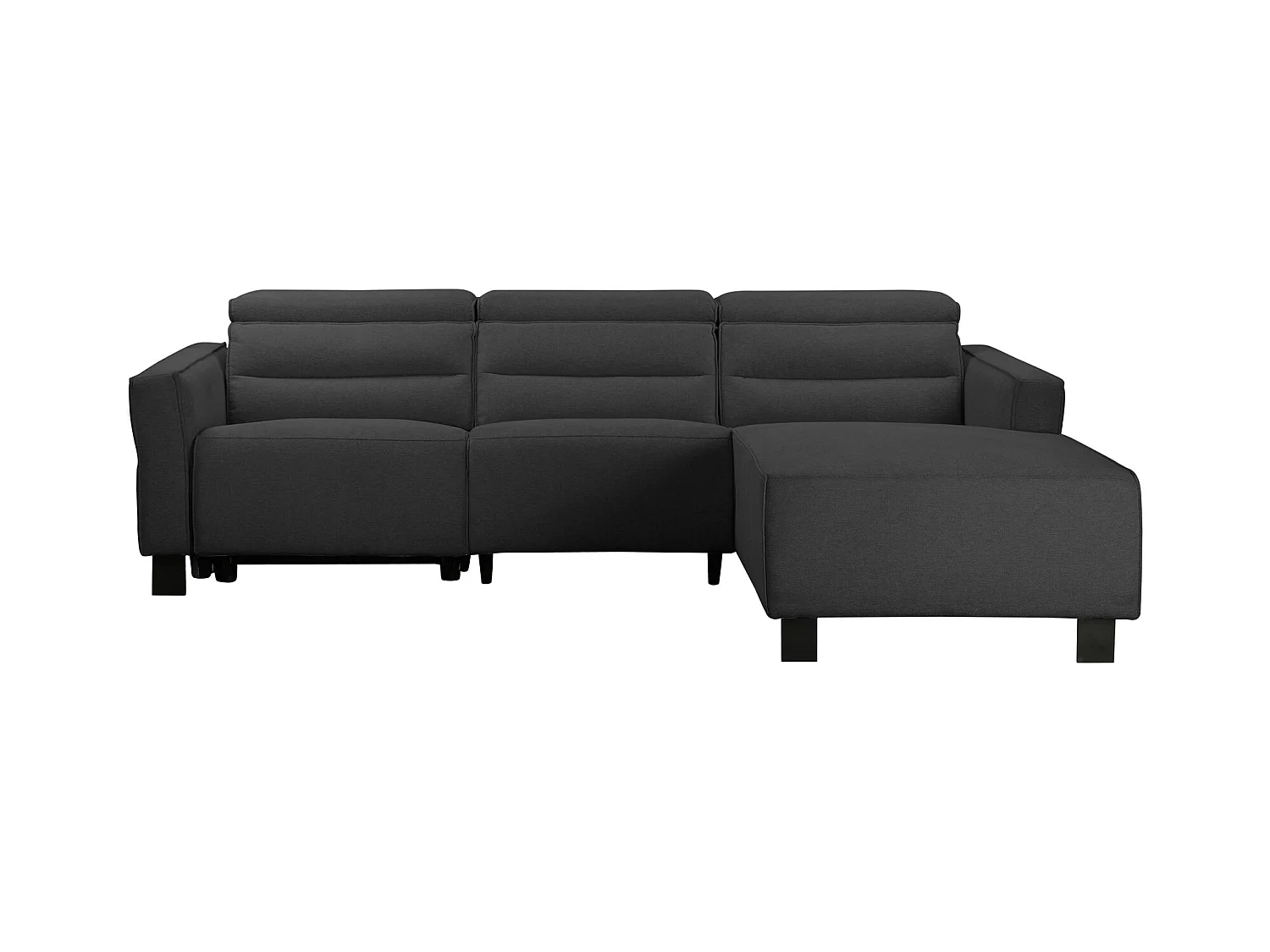 Carpari | Divano angolare 3 posti con funzione manuale in tessuto antracite