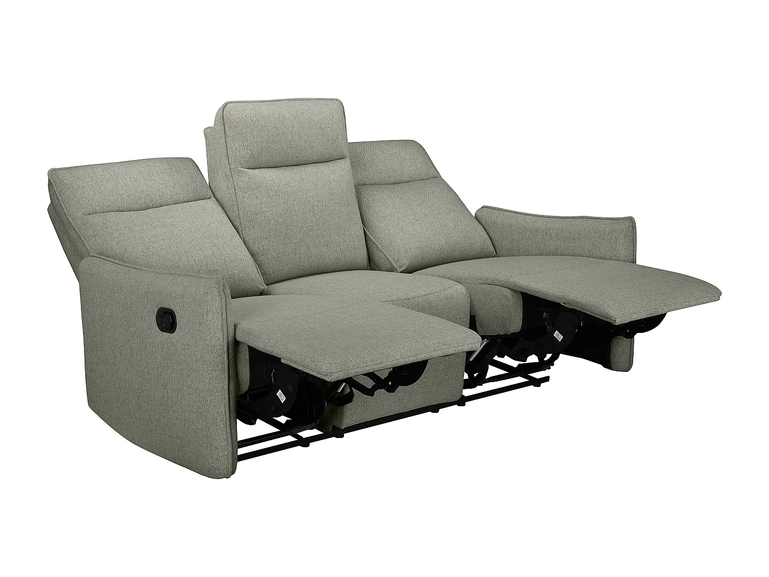 3-zits bank met handmatige functie in groene stof