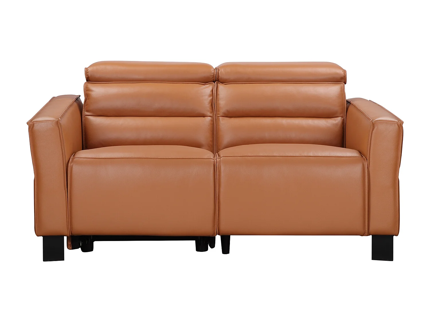 Carpari | Canapé 3 places avec 2 fauteuils inclinables manuels en PU noir