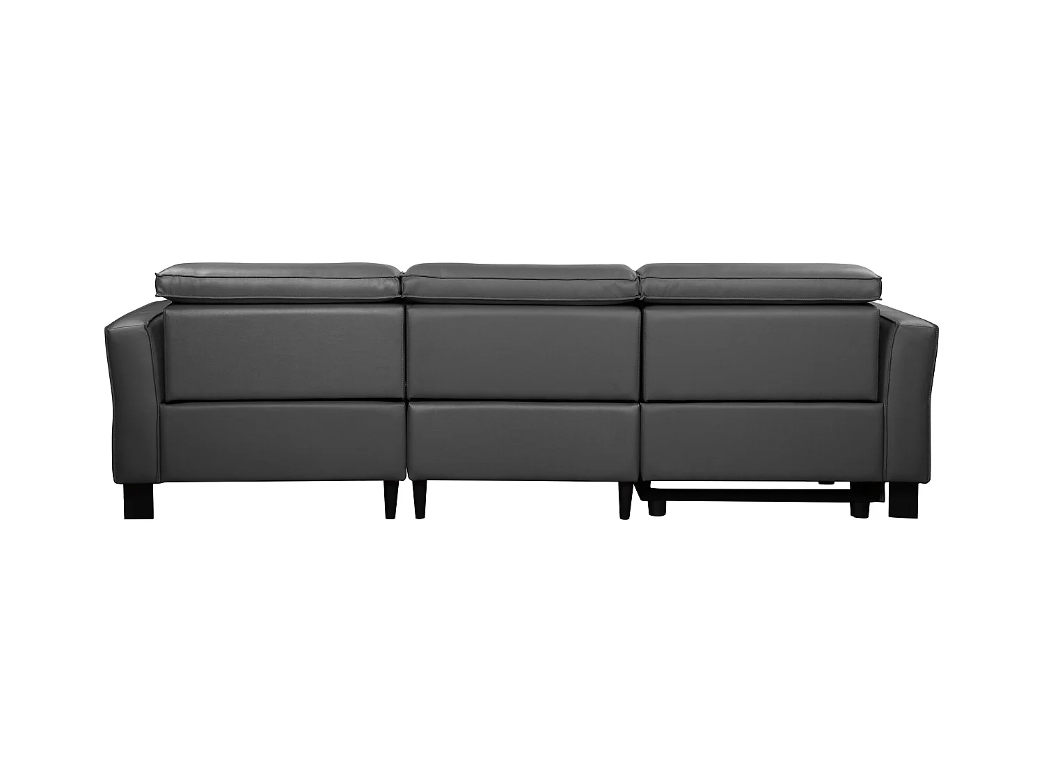 Carpari | Sofá esquinero de 3 plazas con 1 sillón reclinable manual en pielPU gris