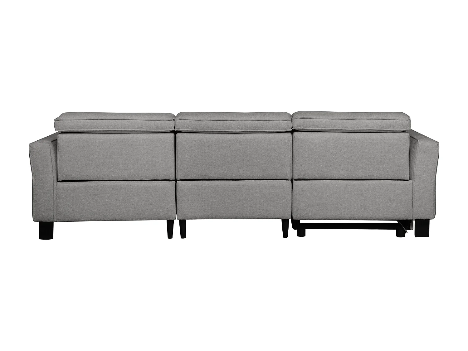 Lund | Canapé d’angle 3 places avec 1 fauteuil inclinable manuel en velours côtelé crème