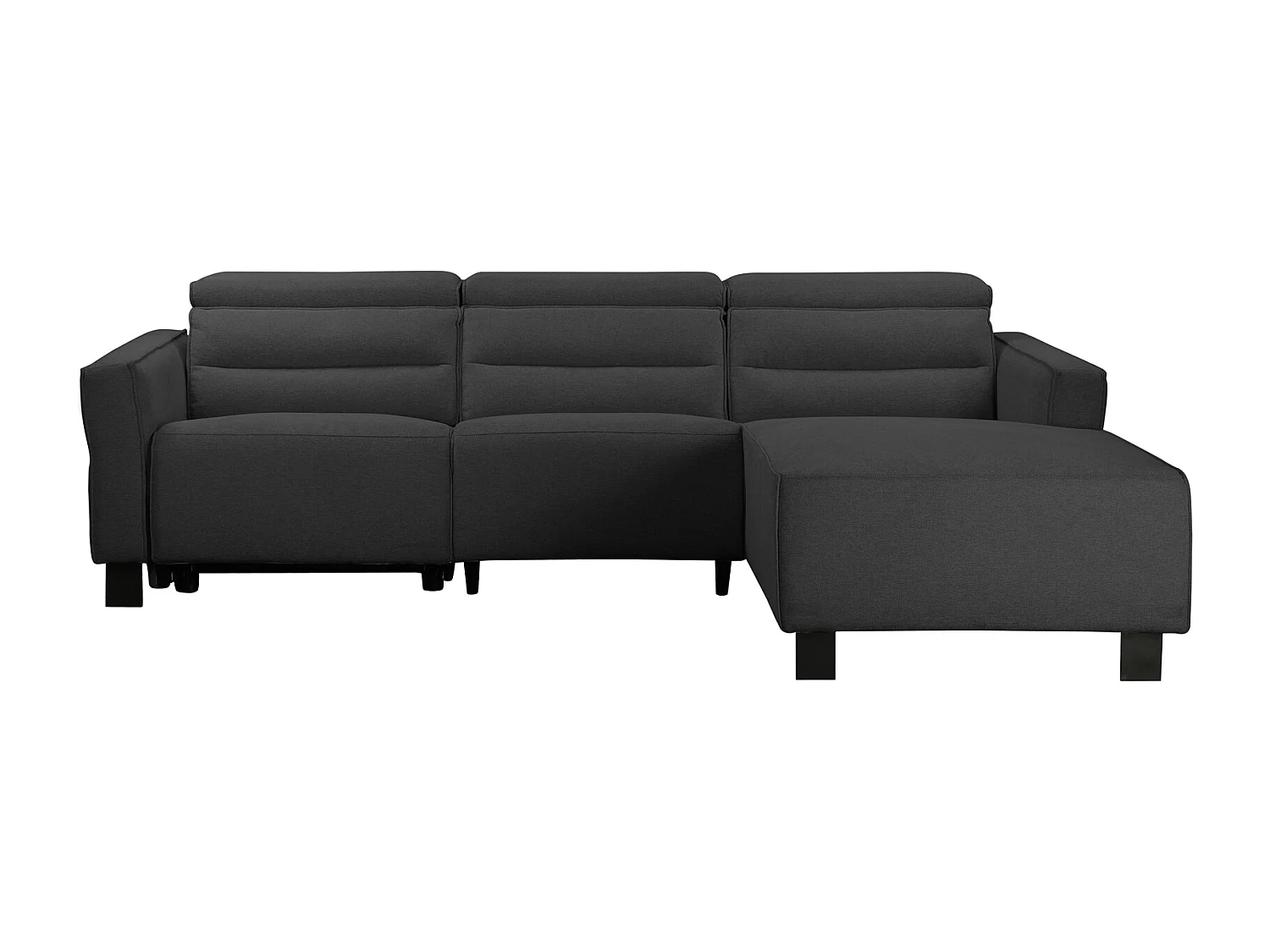 Lund | Canapé d’angle 3 places avec fonction manuelle en tissu anthracite
