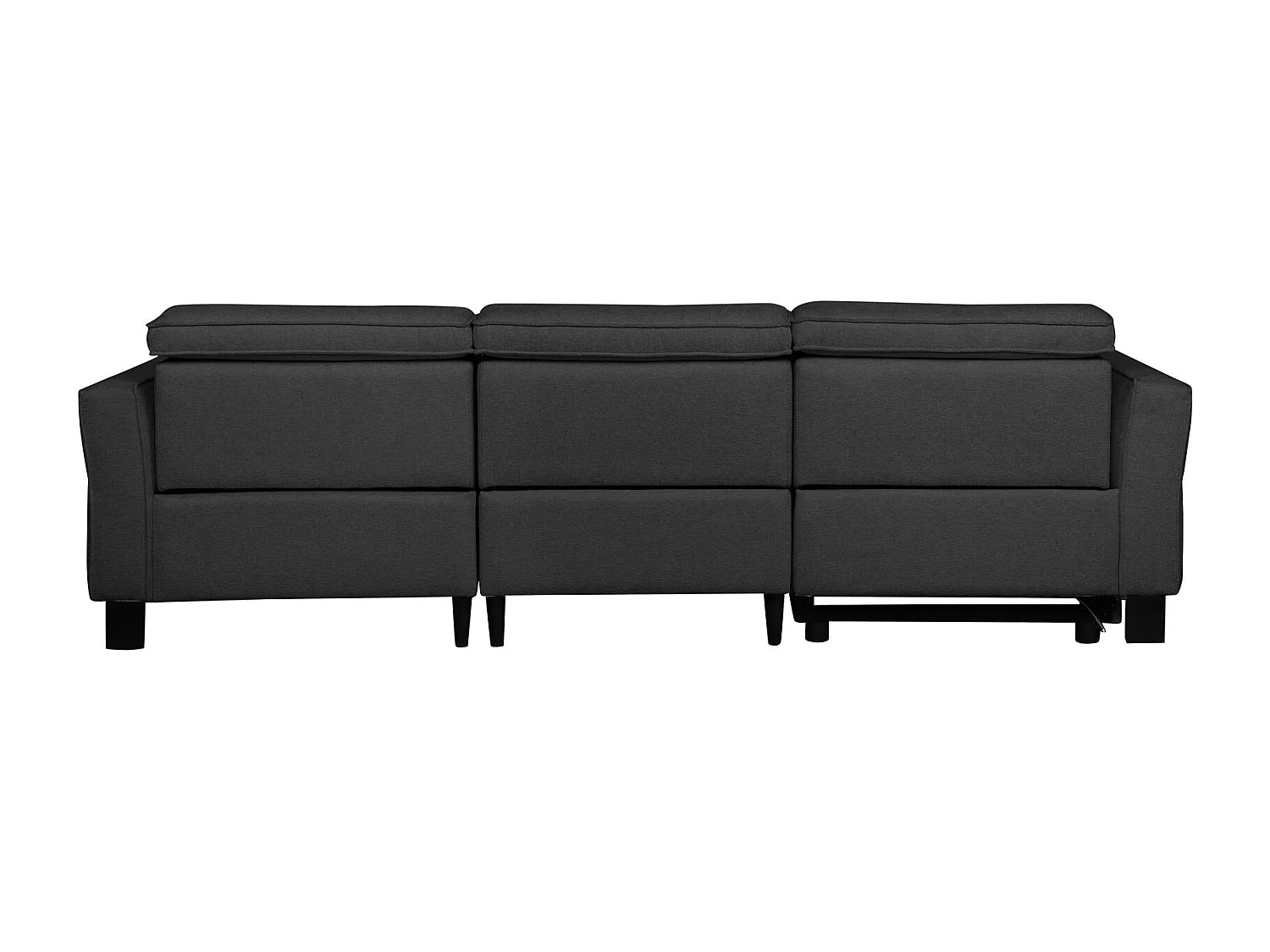 Lund | Canapé d’angle 3 places avec fonction manuelle en tissu anthracite