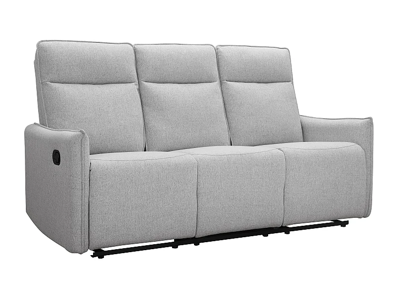 Lugo | Divano 3 posti con funzione manuale in tessuto grigio chiaro