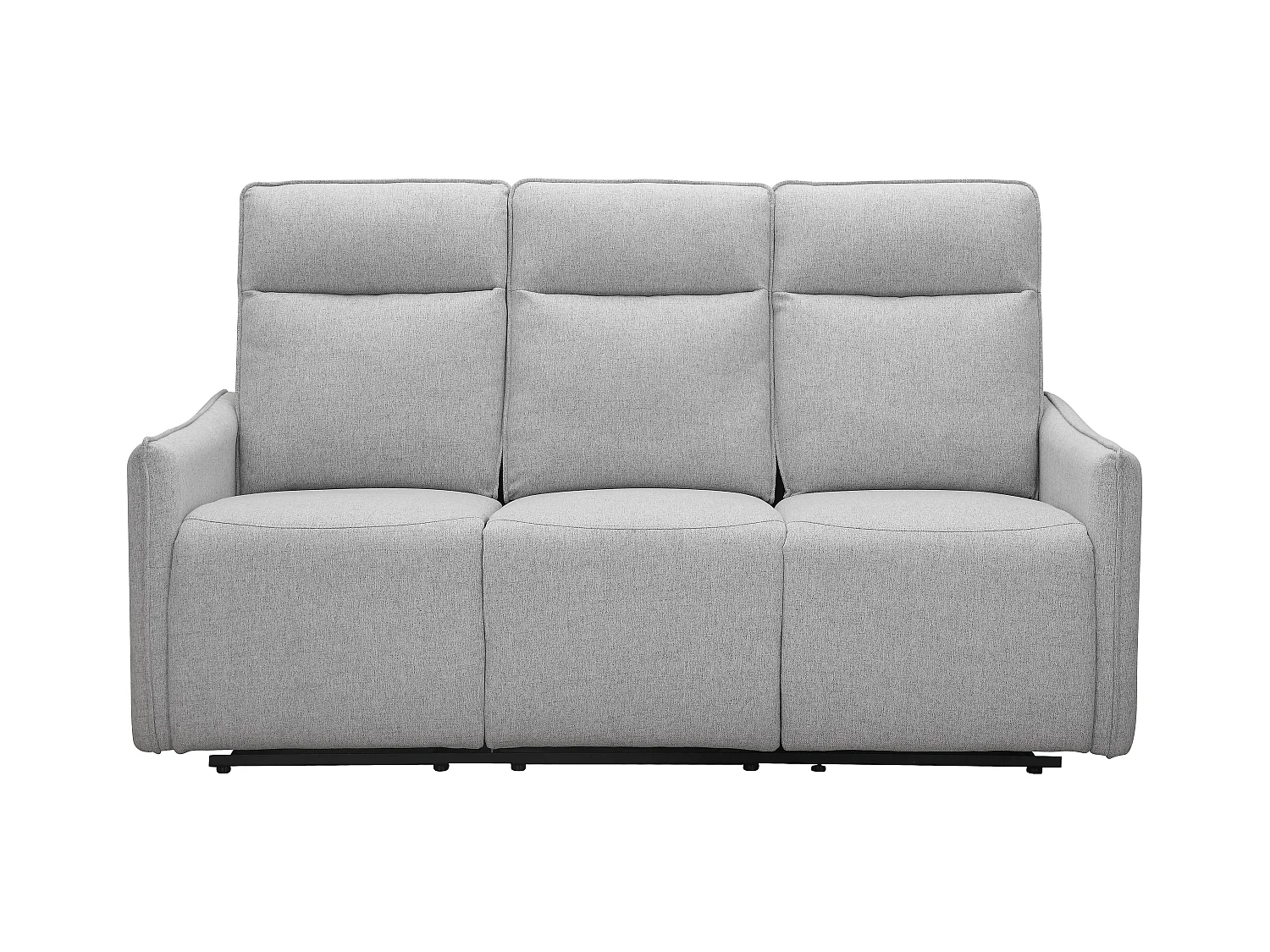 3-zits bank met handmatige functie in lichtgrijze stof