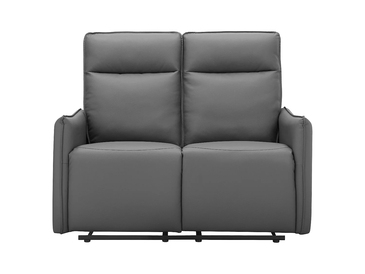 Lugo | Divano a 2 posti con funzione reclinabile manuale in PU grigio