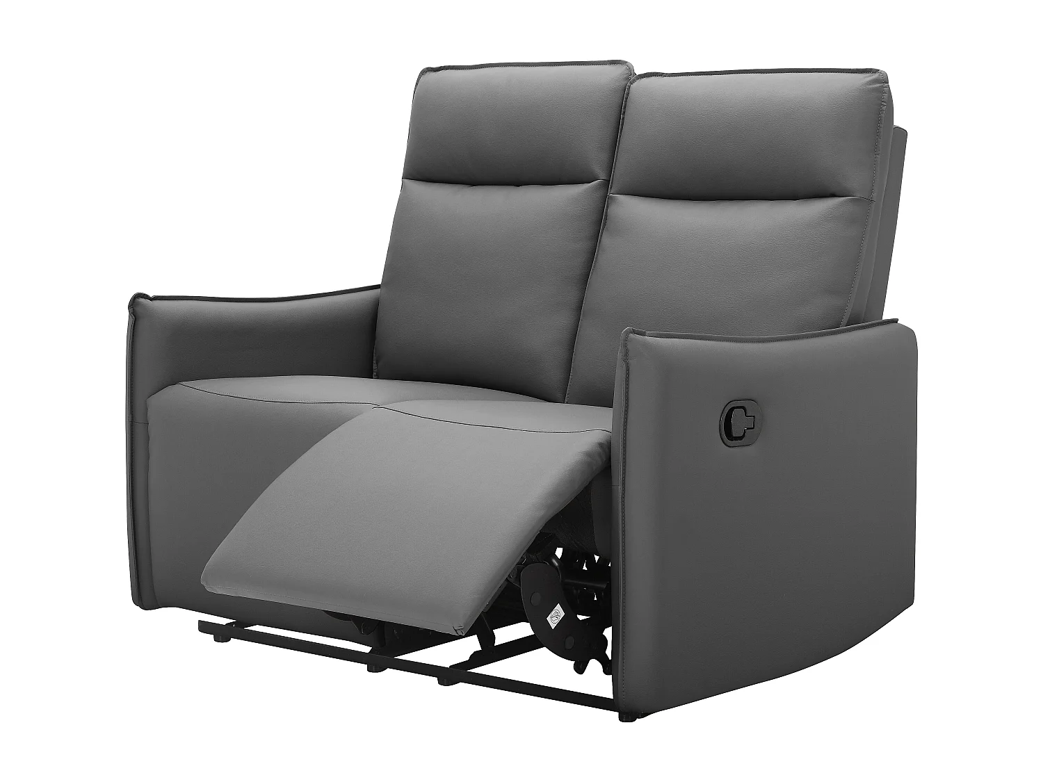 Lugo | Canapé 2 places avec fonction d’inclinaison manuelle en gris PU