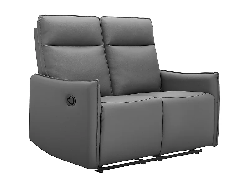 2-zitsbank met handmatige verstelbare rugleuning in grijs PU